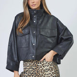 PhoebeCC Leather Box Jacket - Black