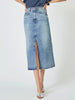 VikaCC Slit Denim Skirt - Denim blue