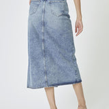 VikaCC Slit Denim Skirt - Denim blue