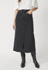 VikaCC Slit Denim Skirt - Black