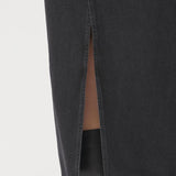 VikaCC Slit Denim Skirt - Black
