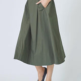 CottonCC Crisp Midi Skirt - Army