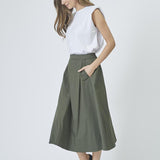 CottonCC Crisp Midi Skirt - Army