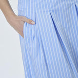 MicaCC Stripe Pleat Skirt - Pale Blue