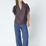 HeraCC SS Frill Top - Mocca