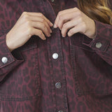 LeoCC Denim Crop Shirt - Winered