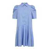MicaCC Stripe SS Shirt Dress - Pale Blue