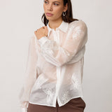 NovinCC Emb LS Shirt - Off white - Co'couture