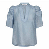 SisuCC SS V-Blouse - Pale Blue