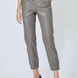 ShilohCC Leather Joggers - Elephant