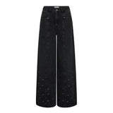 SifCC Eyelet Wide Jeans - Black