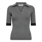 BonnyCC Polo SS Knit - Mid Grey