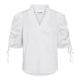 SannaCC SS Puff V-Blouse - White