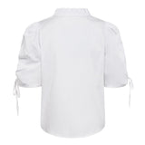 SannaCC SS Puff V-Blouse - White