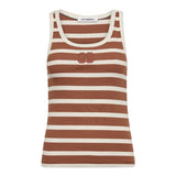 GrannyCC Rib Emb. Tank Top - OffWhite/Suntan