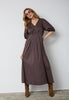 PoppyCC Pleat Dress - Dark Brown