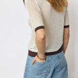 LueCC pointelle SS Cardigan - Off white