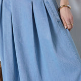 TillyCC Anya Pleat Skirt - Fade Denim