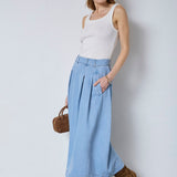 TillyCC Anya Pleat Skirt - Fade Denim