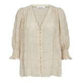 MichaCC SS V-Blouse - Bisquit