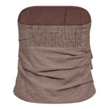 JihoCC Stripe Tube Top - Brown