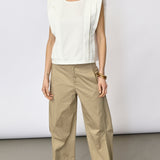 ZelliCC Padded Pleat Top - White