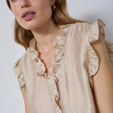 TassyCC Frill Top - Bisquit