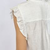 TassyCC Frill Top - White