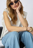 HeraCC Frill SS V-Top - White