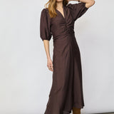 HeraCC SS Puff Dress - Dark Brown