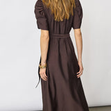 HeraCC SS Wrap Dress - Dark Brown