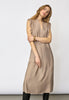 HeraCC Frill SS V-Dress - Walnut