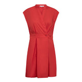 ElaraCC Crop Wrap SS Dress - Flame