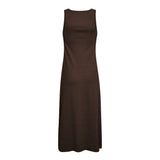 GrannyCC Rib Emb Tank Dress - Dark Brown