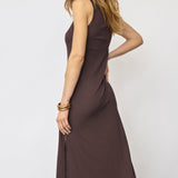 GrannyCC Rib Emb Tank Dress - Dark Brown