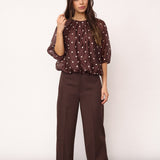 DitaCC Dot Balloon Blouse - Dark Brown