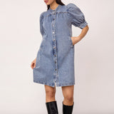 DeniceCC Denim SS Dress - Bleach Denim