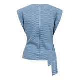 AntoCC Denim Pleat Top - Light Denim