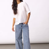 BessiCC V-Blouse - Off-White