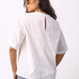 BessiCC V-Blouse - Off-White