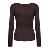 ClaireCC Grandad LS Blouse - Dark Brown