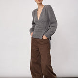RogerCC Wrap Cardigan - Grey Melange
