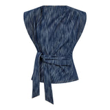 DaxCC Pleat Denim Top - Navy Denim
