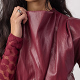 35958 GittCC Pleat Top - Berry Red
