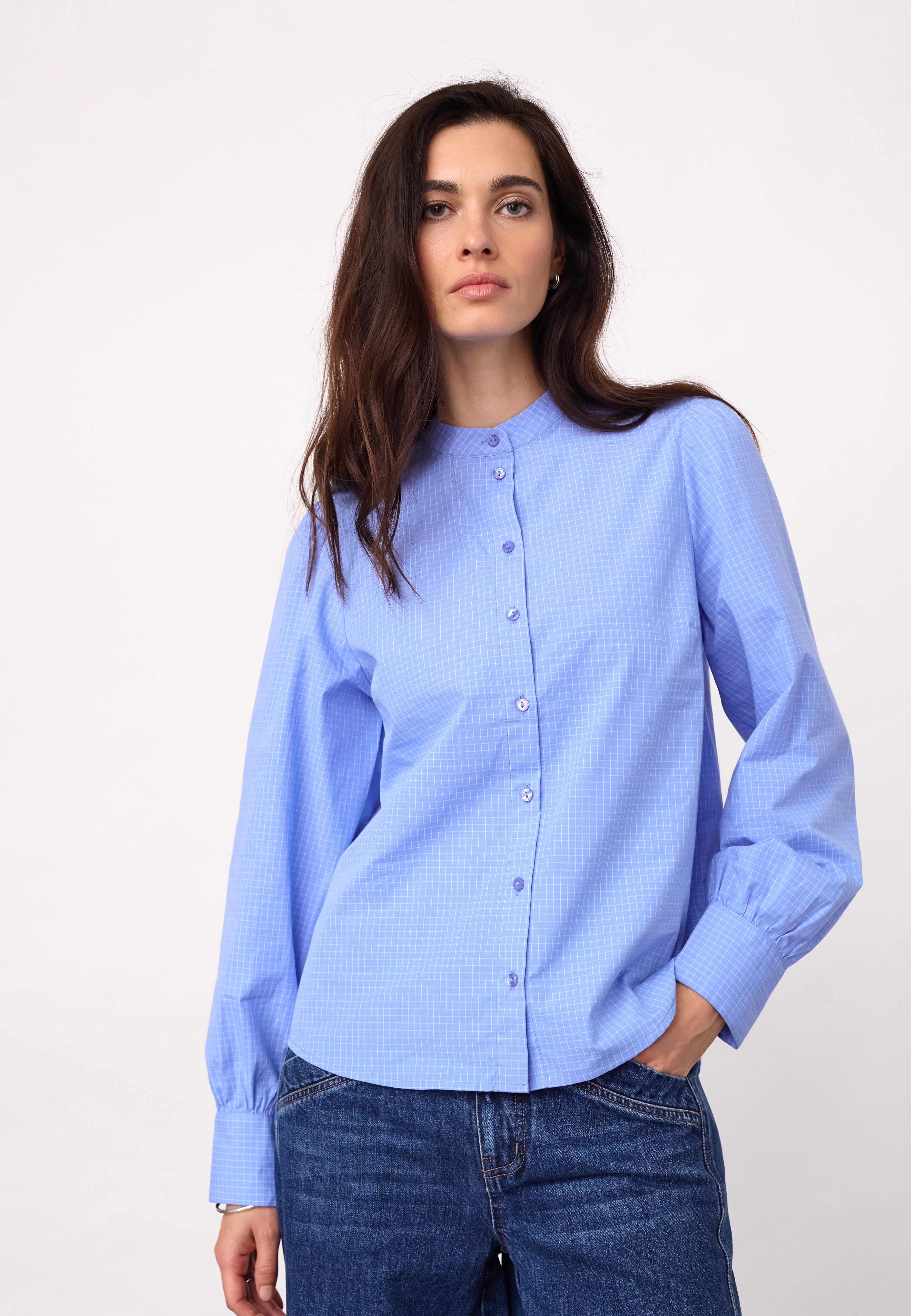 ElonaCC Check Shirt - Pale Blue - Co'couture