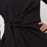 OrianeCC LS Pleat Tie Tee - Black