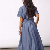 TerryCC Wrap SS  Dress - Ash Blue