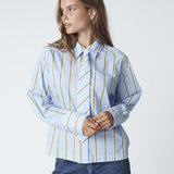 AmoraCC Stripe Tie Shirt - Pale Blue - Co'couture