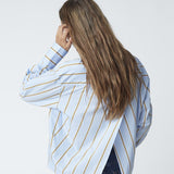 AmoraCC Stripe Tie Shirt - Pale Blue - Co'couture