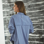 AnizaCC Oversize Slit Shirt - New Blue - Co'couture